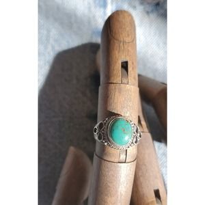 Turquoise and sterling silver adjustable ring gorgeous